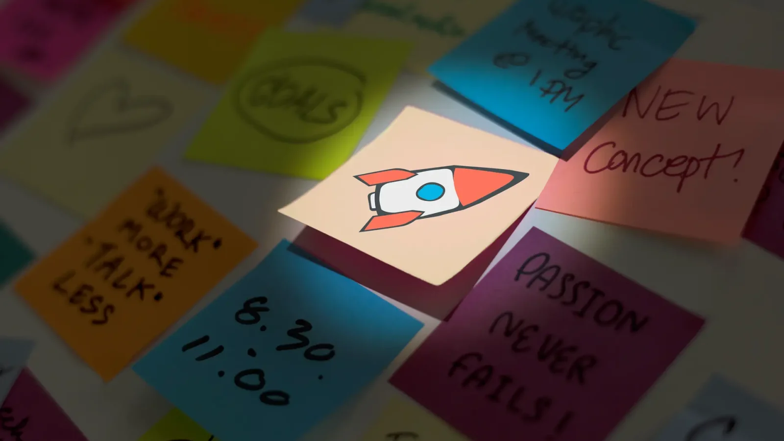 note-memo-papers-post-it-rocket-start-up-icon